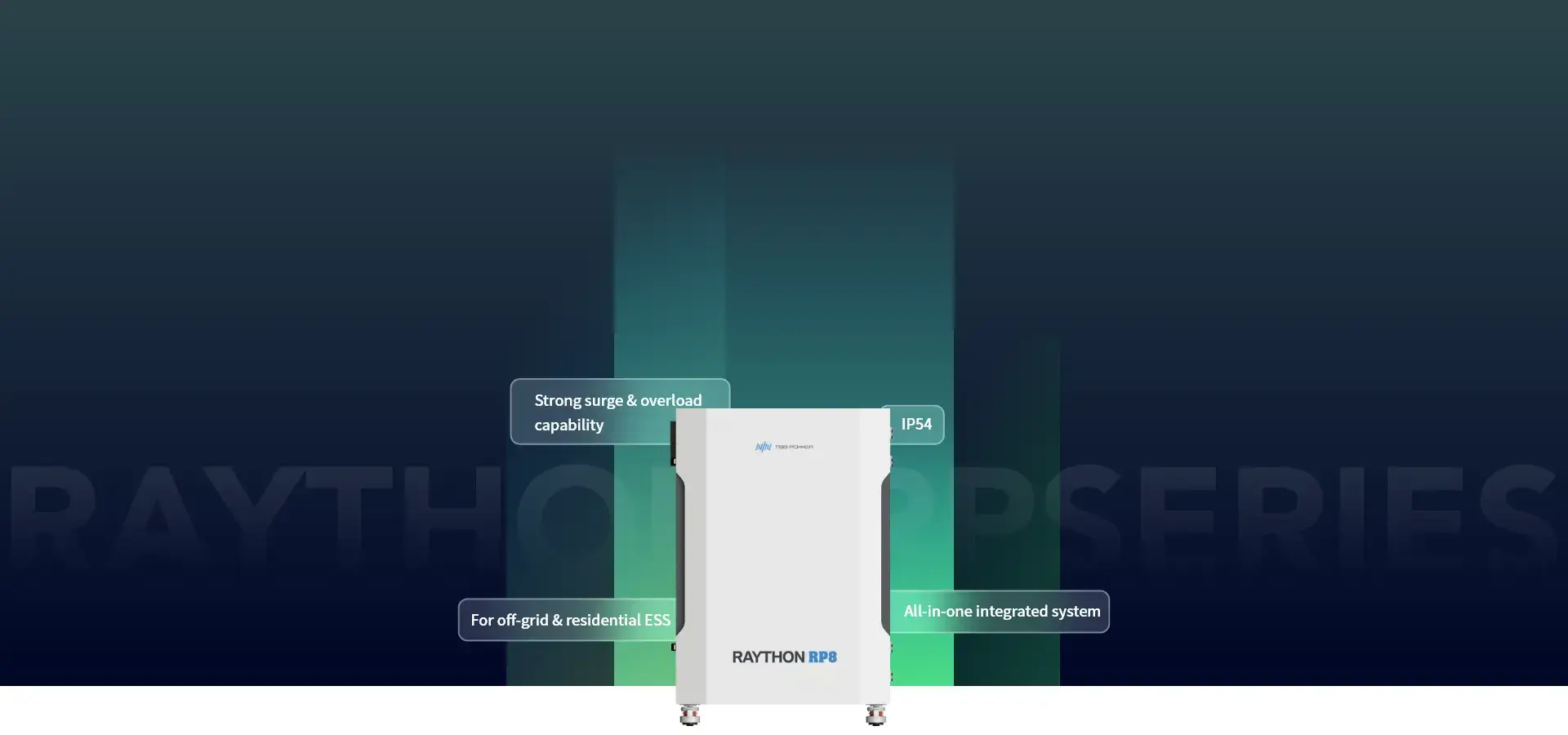 Raython RP integrated off-grid and grid-tie systems product features